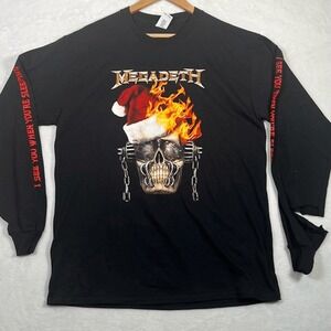Megadeth limited release flaming winter skull long sleeve‎ Shirt NWOT Men Large